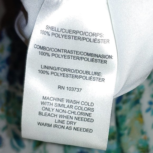 Donna Morgan Cold Shoulder Ruffle Maxi Dress Size 10 Floral Print White Green - Picture 7 of 8